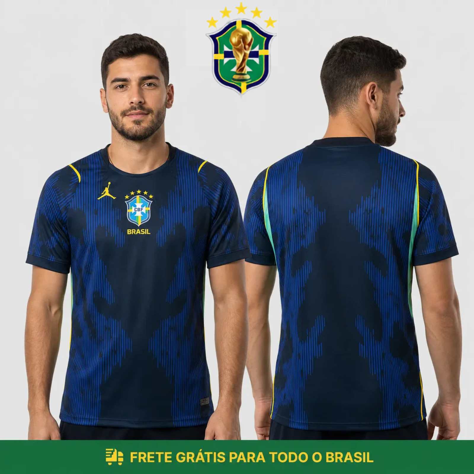 Manto Azul masculino — frente e costas